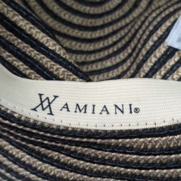 Amiani Striped Hat Straw Floppy Wide Brim Sun Beach Summer Pool One Size main image 10